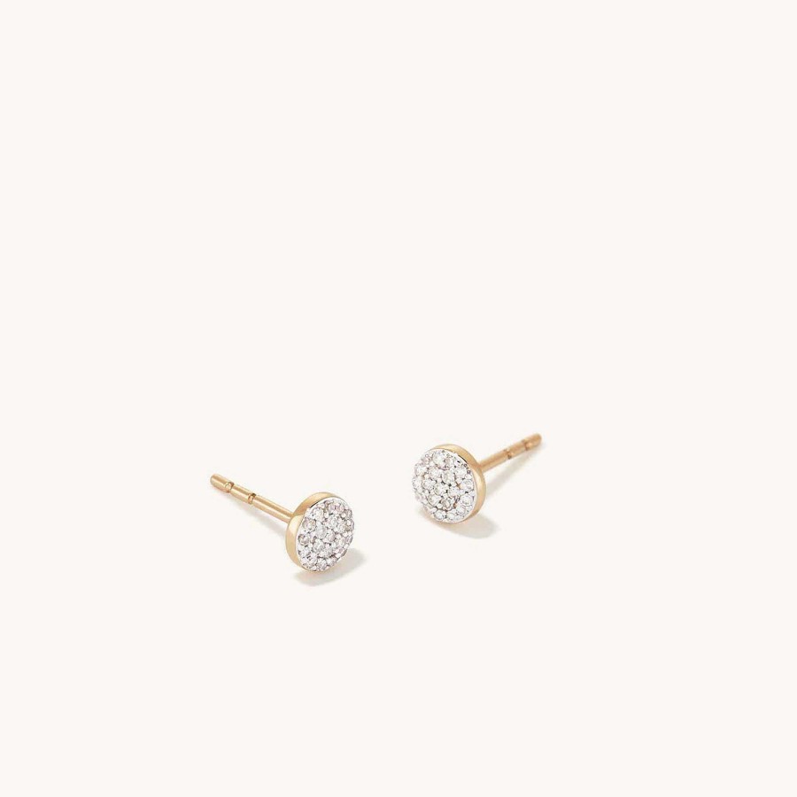 Earrings Mejuri | Pave Diamond Round Studs