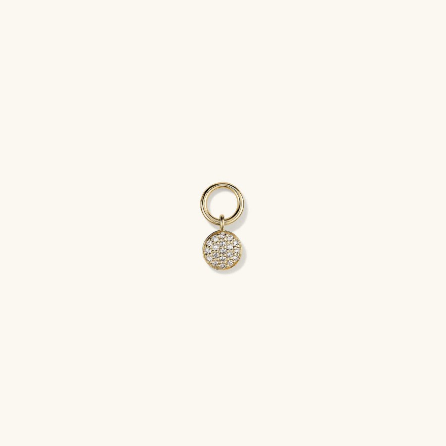 Earrings Mejuri | Single Pave Diamond Round Hoop Charm