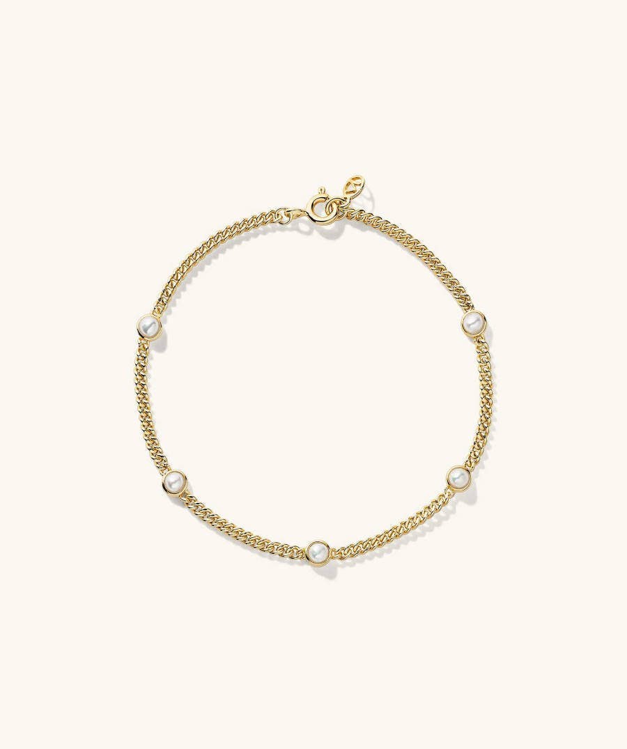 Bracelets Mejuri | Pearl Curb Chain Bracelet