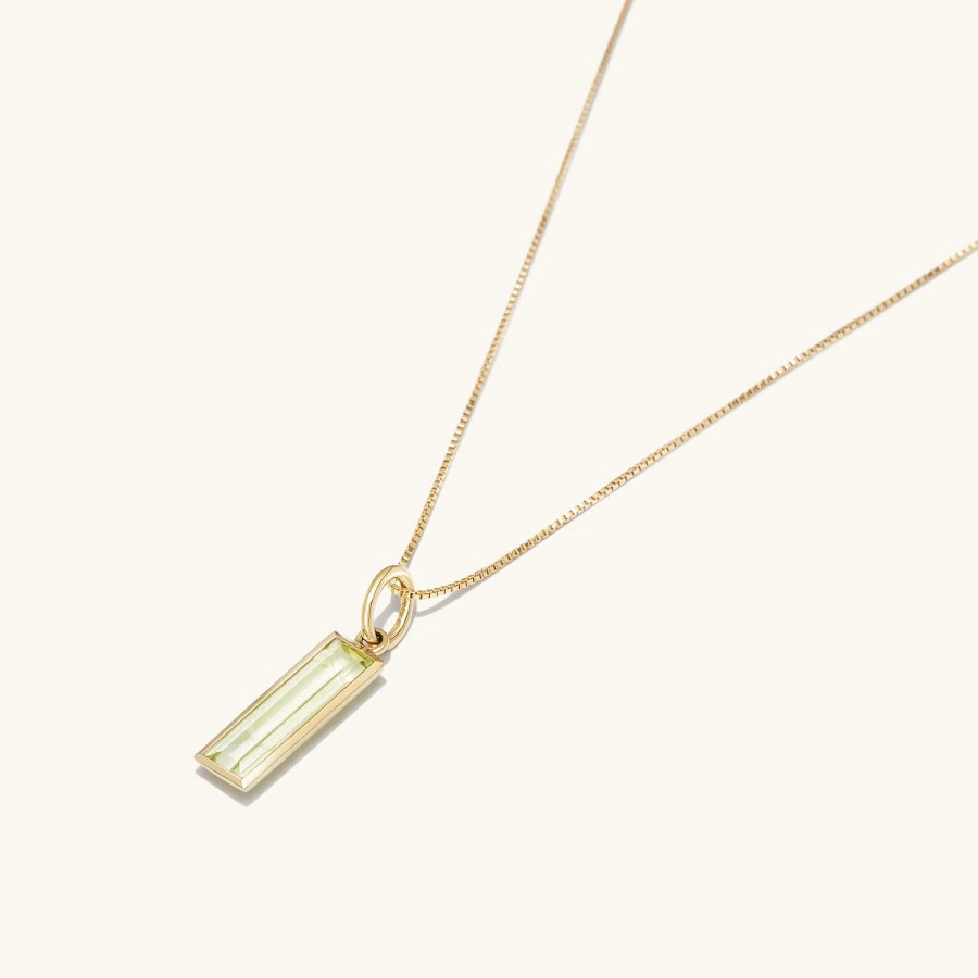 Necklaces Mejuri | Baguette Gemstone Bezel Charm Pendant