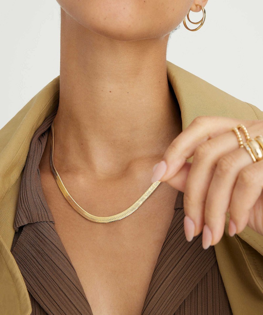 Necklaces Mejuri | Bold Herringbone Chain Necklace