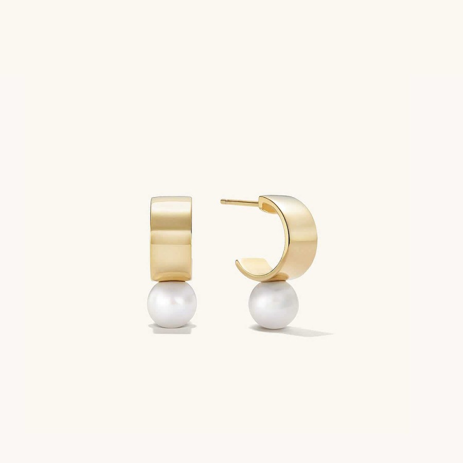 Earrings Mejuri | Bold Pearl Huggies