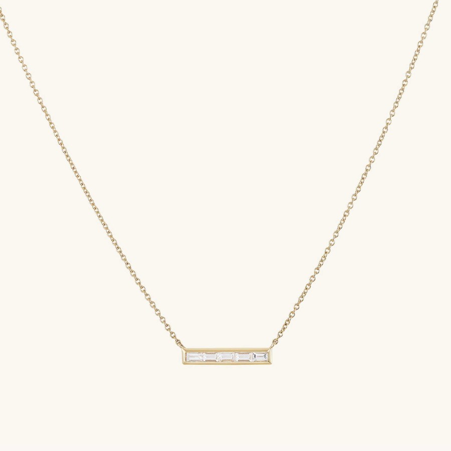 Necklaces Mejuri | Baguette Diamond Bar Necklace