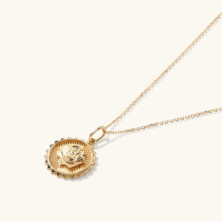 Necklaces Mejuri | Strength: Rose Coin Charm Pendant