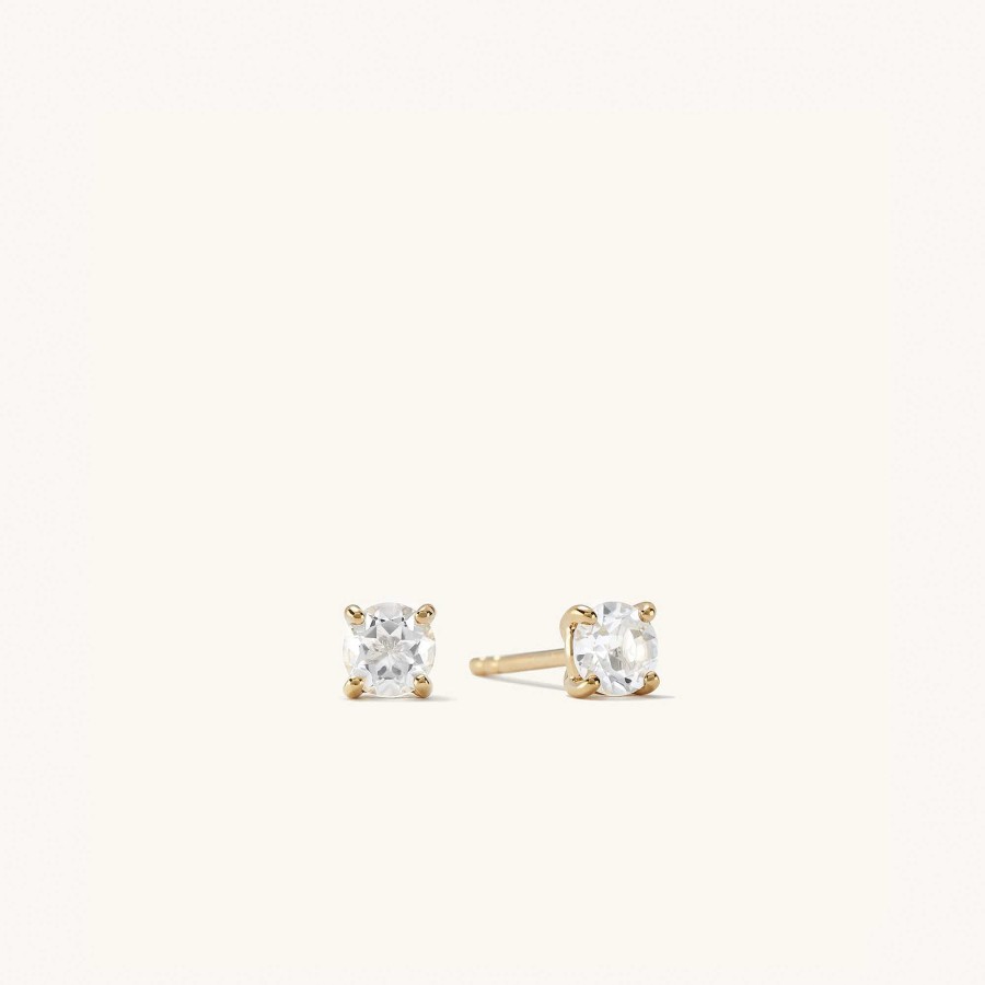 Earrings Mejuri | Round Topaz Studs