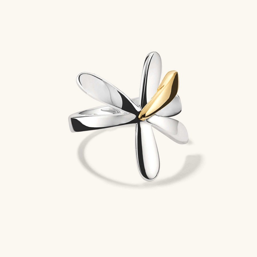 Rings Mejuri | Pressed Flower Two-Tone Wrap Ring