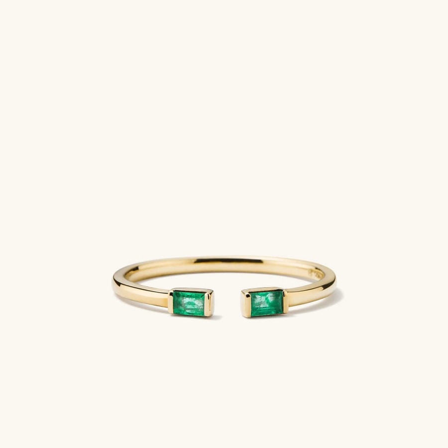 Rings Mejuri | Baguette Emerald Open Ring