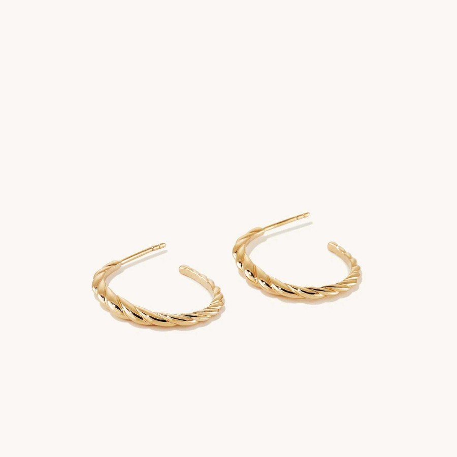 Earrings Mejuri | Thin Croissant Dome Hoops