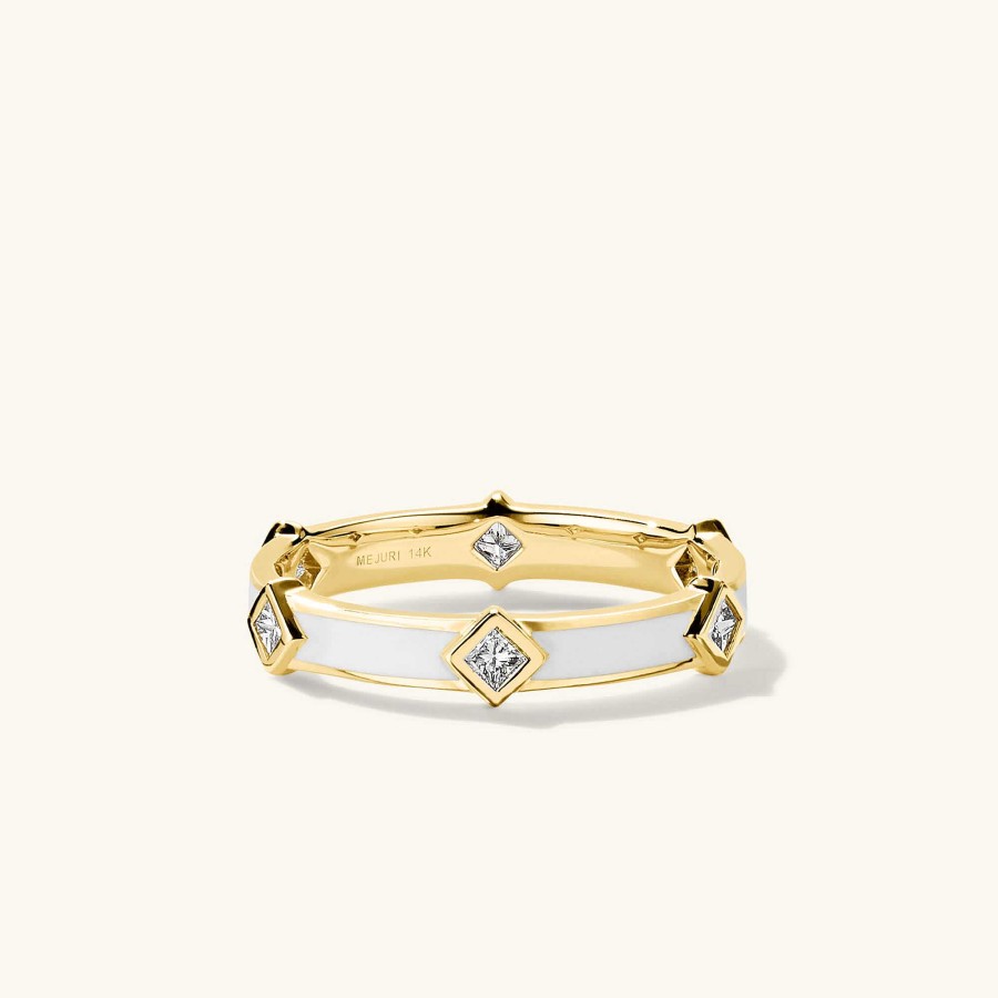 Rings Mejuri | Angled Diamond Station Enamel Ring