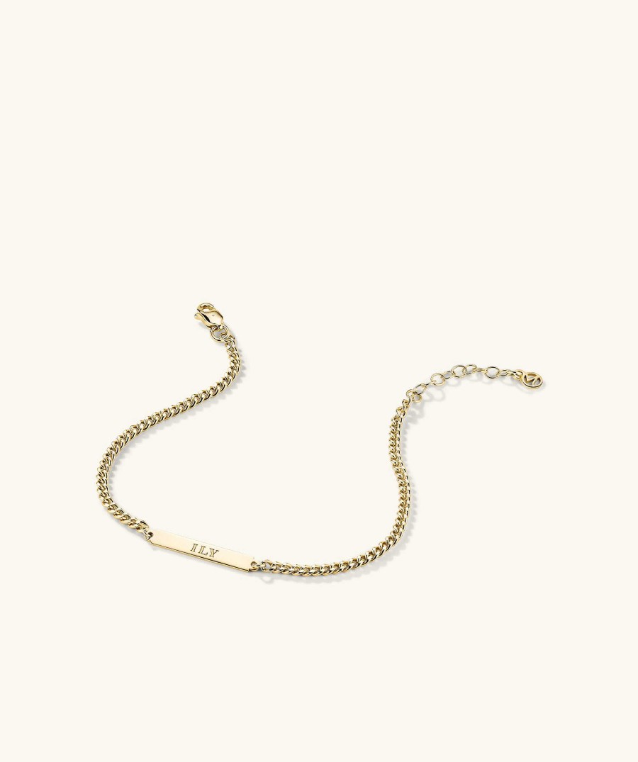 Bracelets Mejuri | Engravable Bar Curb Chain Bracelet