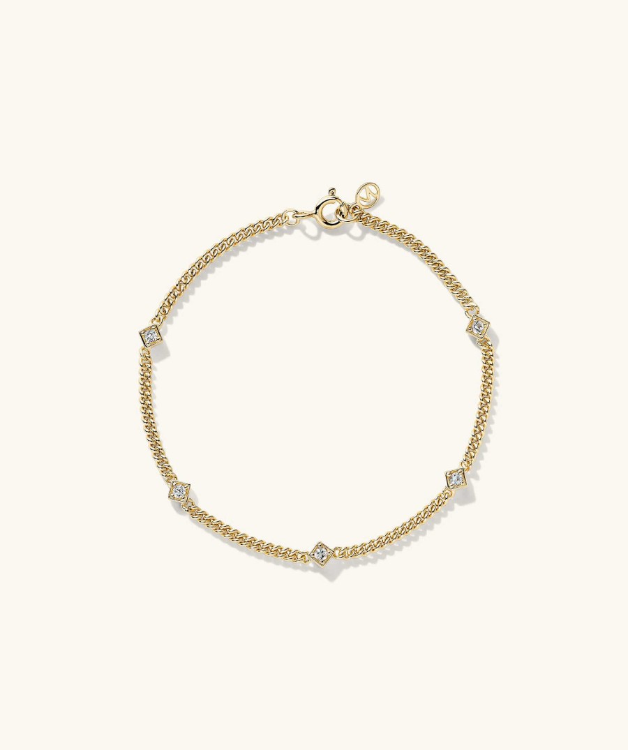 Bracelets Mejuri | Angled Gemstone Curb Chain Bracelet