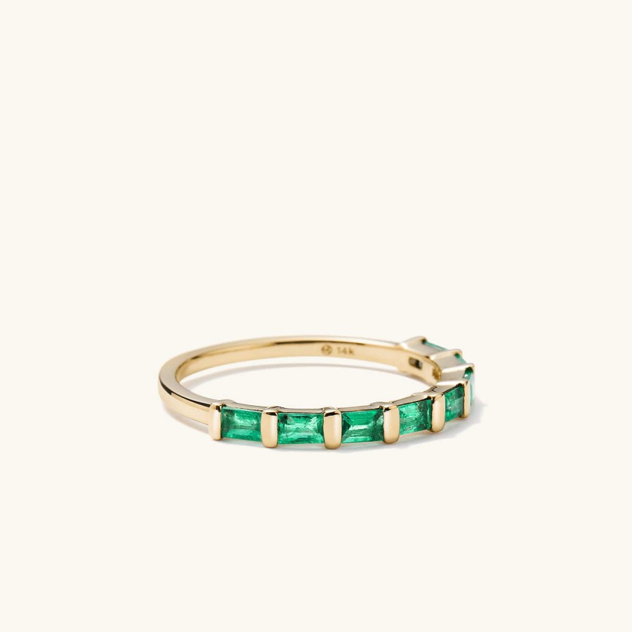 Rings Mejuri | Baguette Emerald Half Eternity Band