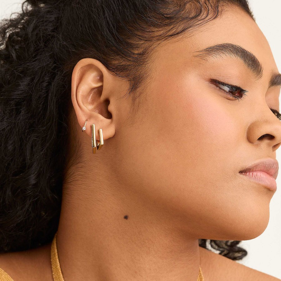 Earrings Mejuri | Block Small Hoops