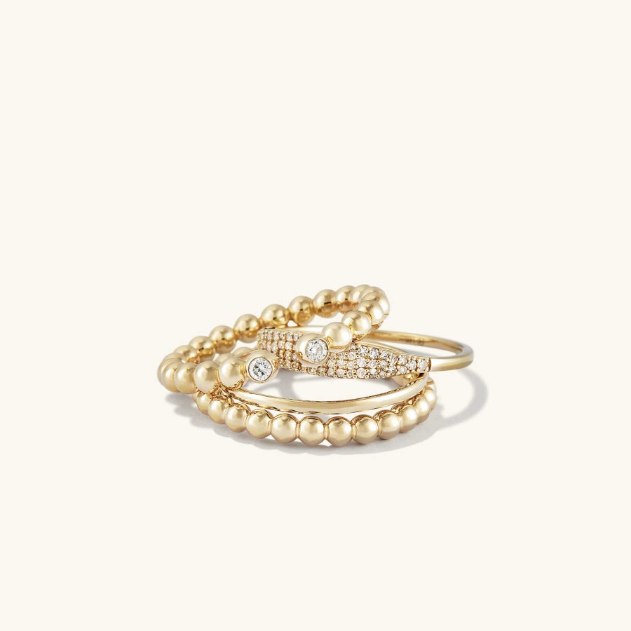 Rings Mejuri | Bold Beaded Diamond Open Ring