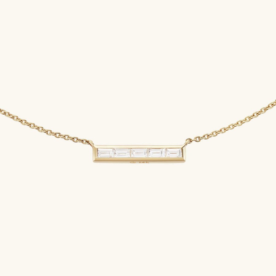 Necklaces Mejuri | Baguette Diamond Bar Necklace – Wearsjewelry