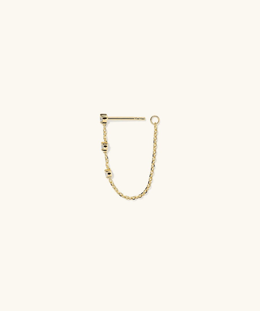 Earrings Mejuri | Single Mini Diamond Chain Stud