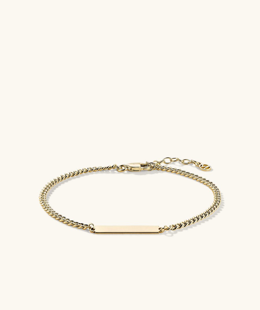 Bracelets Mejuri | Engravable Bar Curb Chain Bracelet