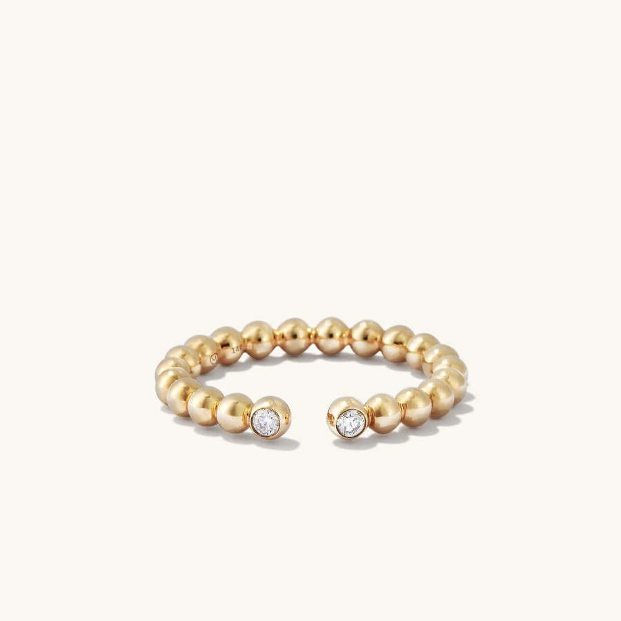 Rings Mejuri | Bold Beaded Diamond Open Ring