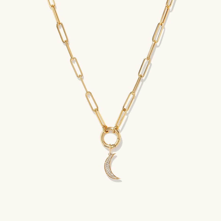 Necklaces Mejuri | Pave Diamond Moon Charm