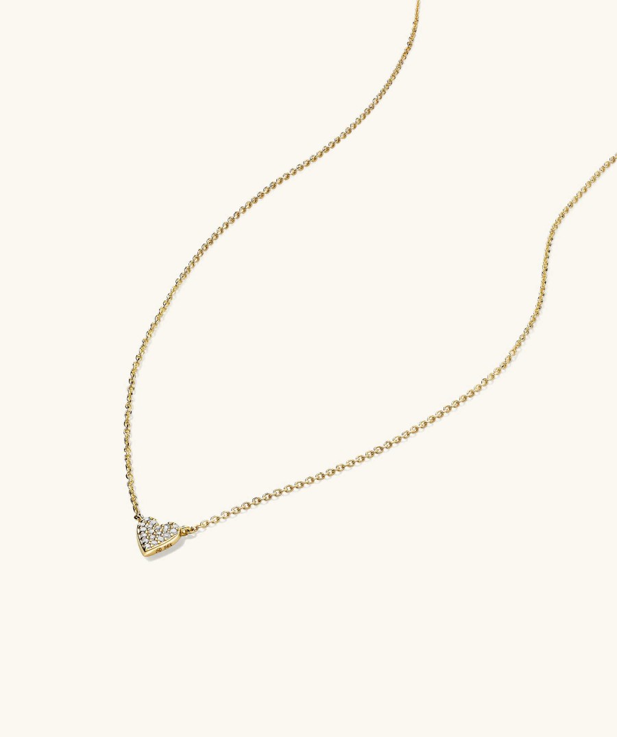 Necklaces Mejuri | Mini Heart Pave Diamond Necklace