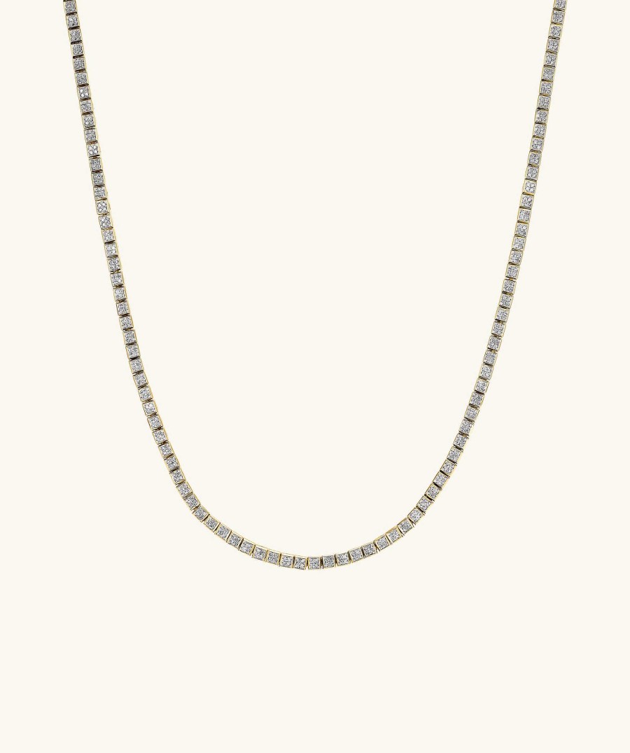 Necklaces Mejuri | Square Micro-Pave Diamond Tennis Necklace