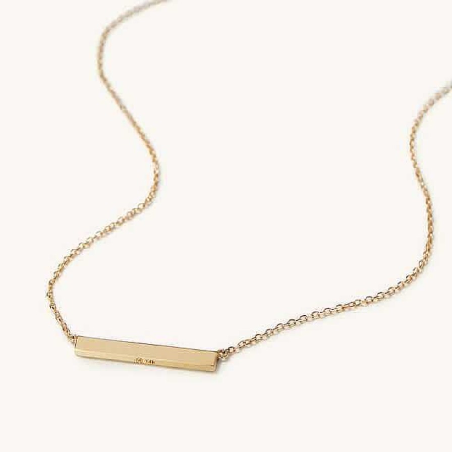 Necklaces Mejuri | Horizontal Engravable Bar Necklace