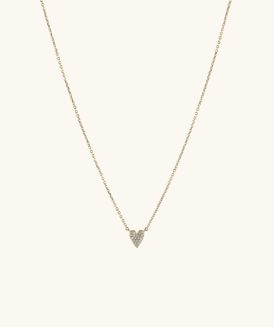 Necklaces Mejuri | Mini Heart Pave Diamond Necklace