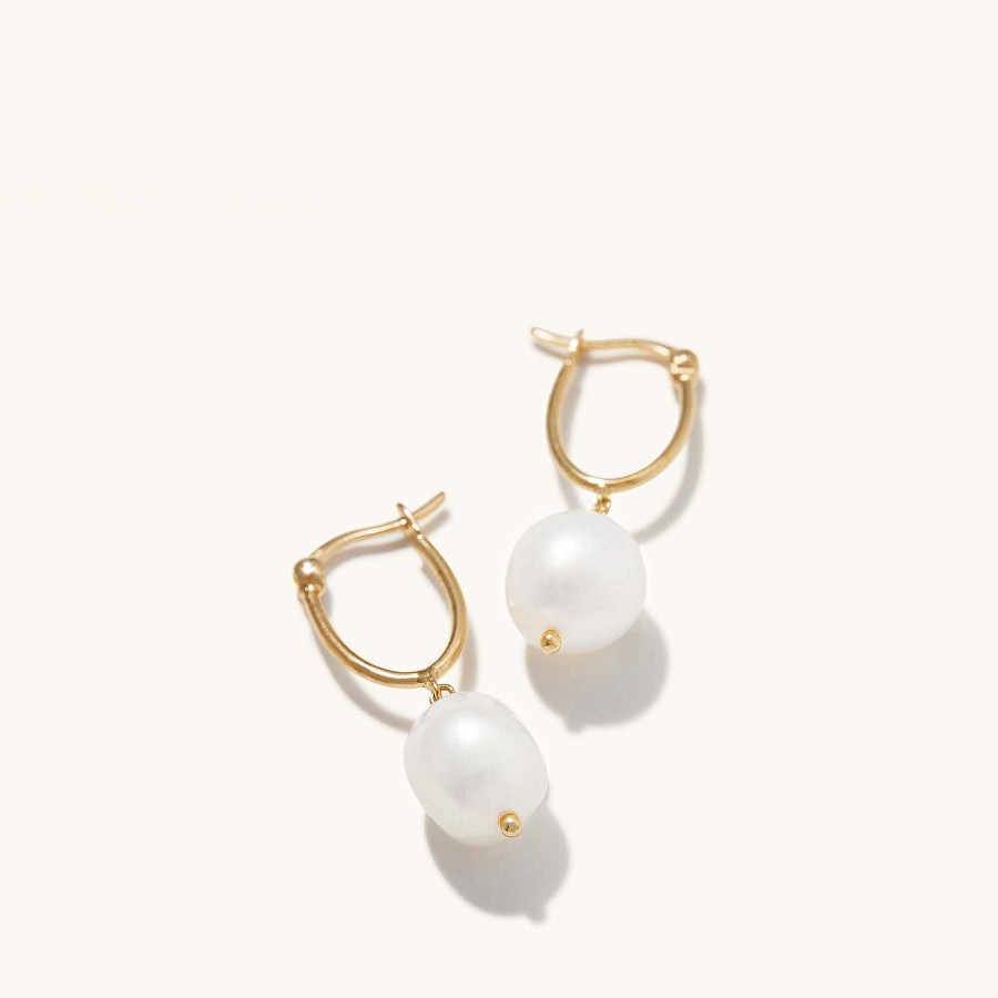 Earrings Mejuri | Organic Pearl Hoops