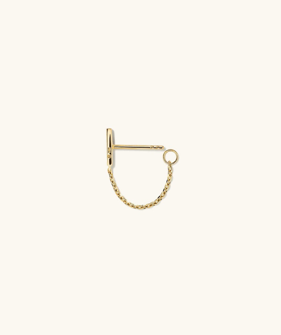 Earrings Mejuri | Single Bar Chain Stud