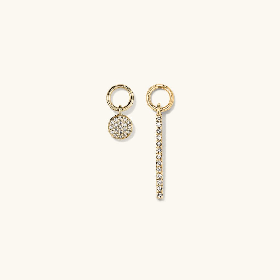 Earrings Mejuri | Single Pave Diamond Round Hoop Charm