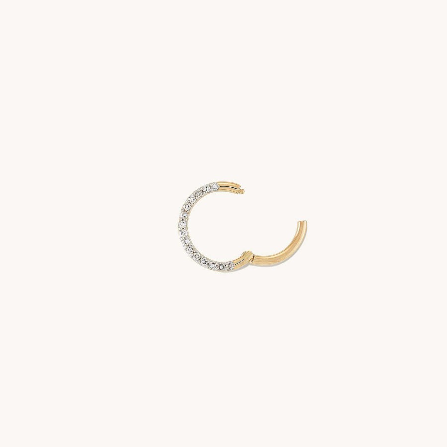 Earrings Mejuri | Cartilage Pave Diamond Mini Hoop