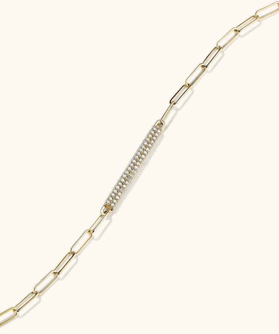 Bracelets Mejuri | Boyfriend Bold Pave Diamond Bar Bracelet