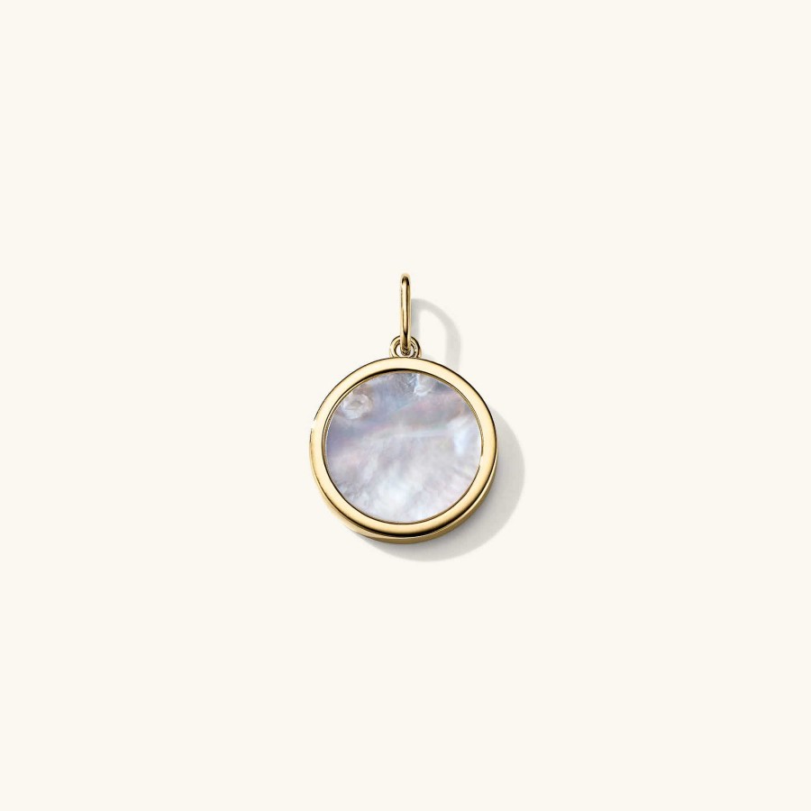 Necklaces Mejuri | Mother Of Pearl Round Charm Pendant