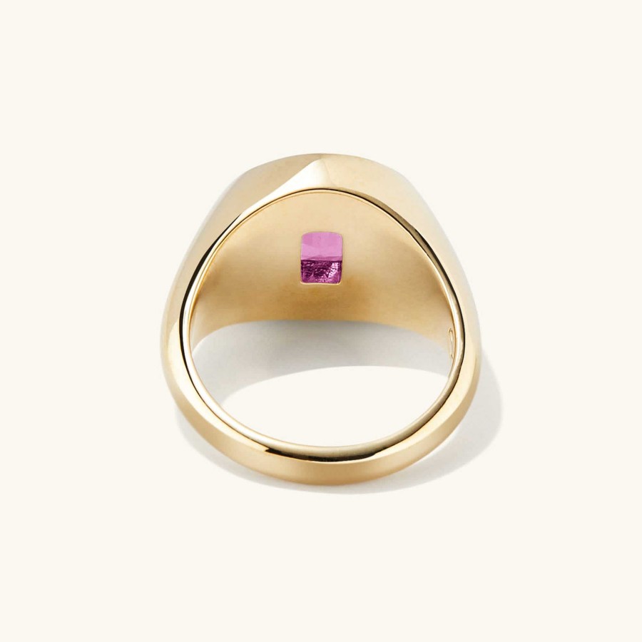 Rings Mejuri | Signet Pinky Ring Rhodolite