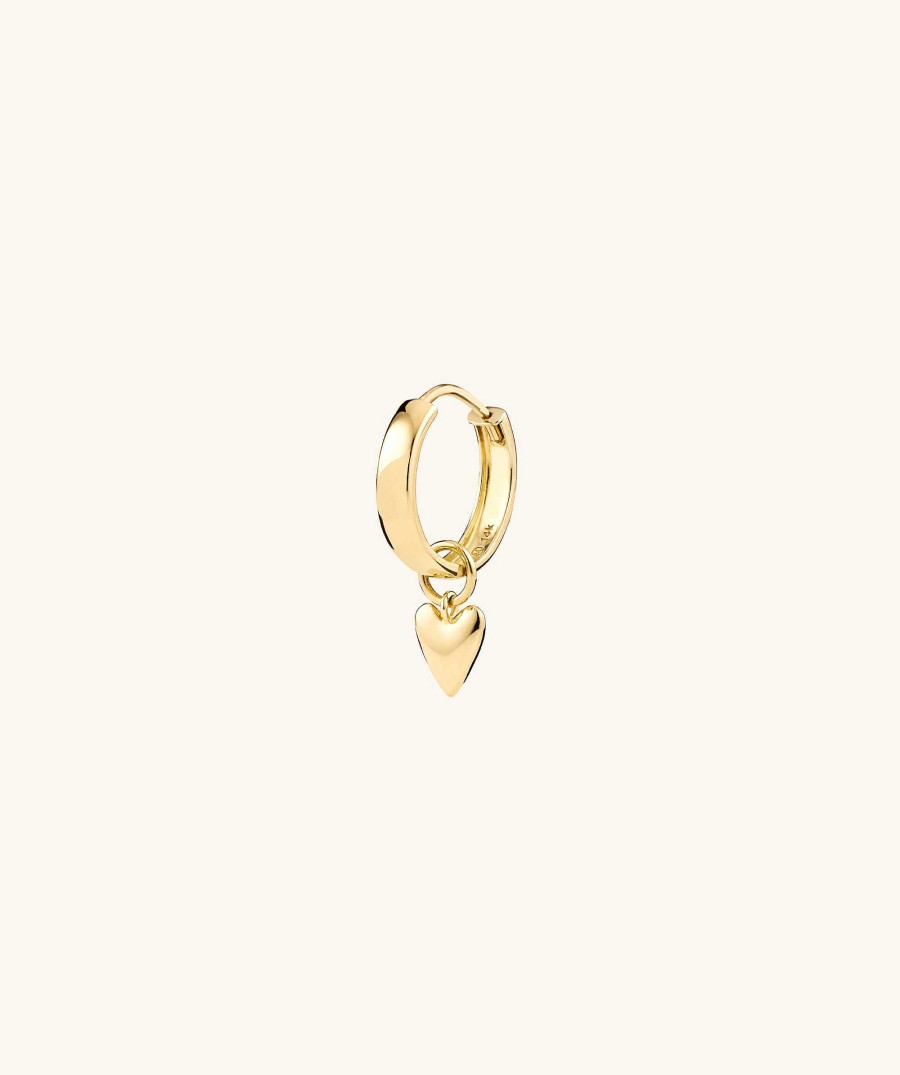 Earrings Mejuri | Single Mini Heart Hoop Charm