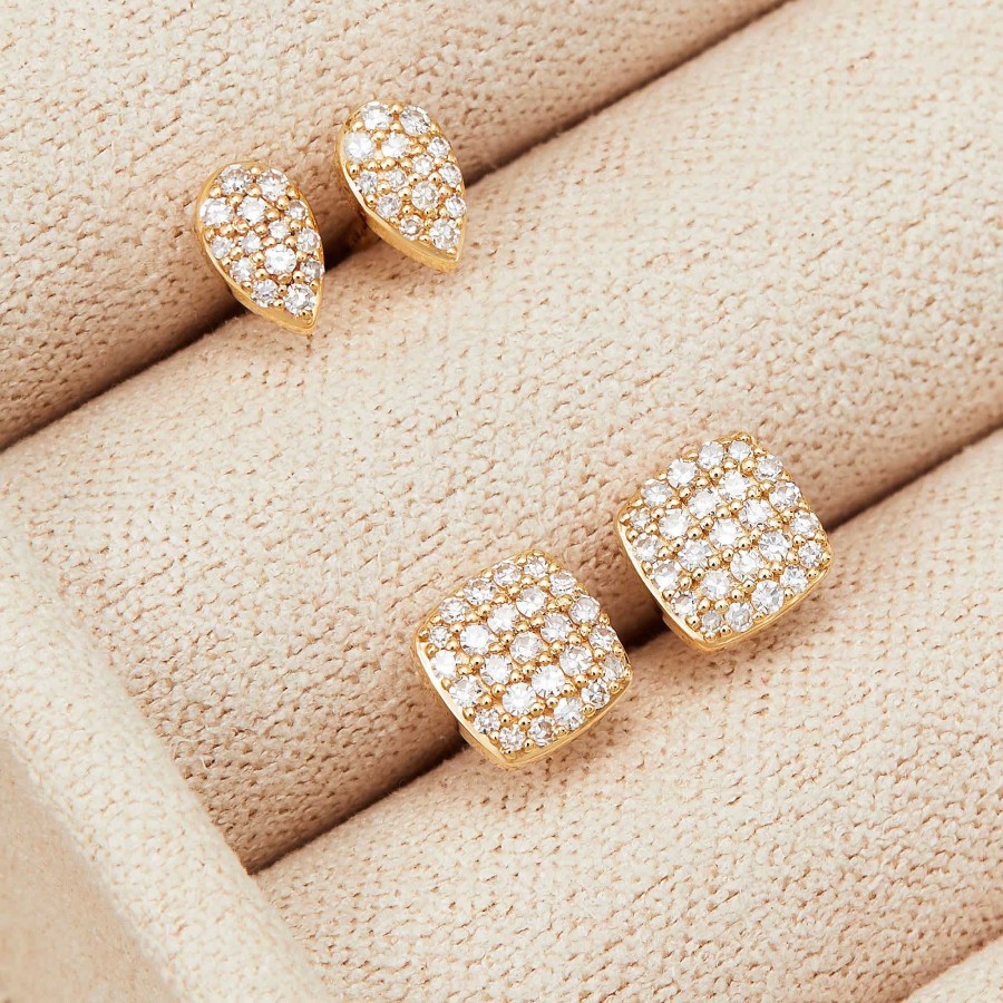 Earrings Mejuri | Pave Diamond Pear Studs