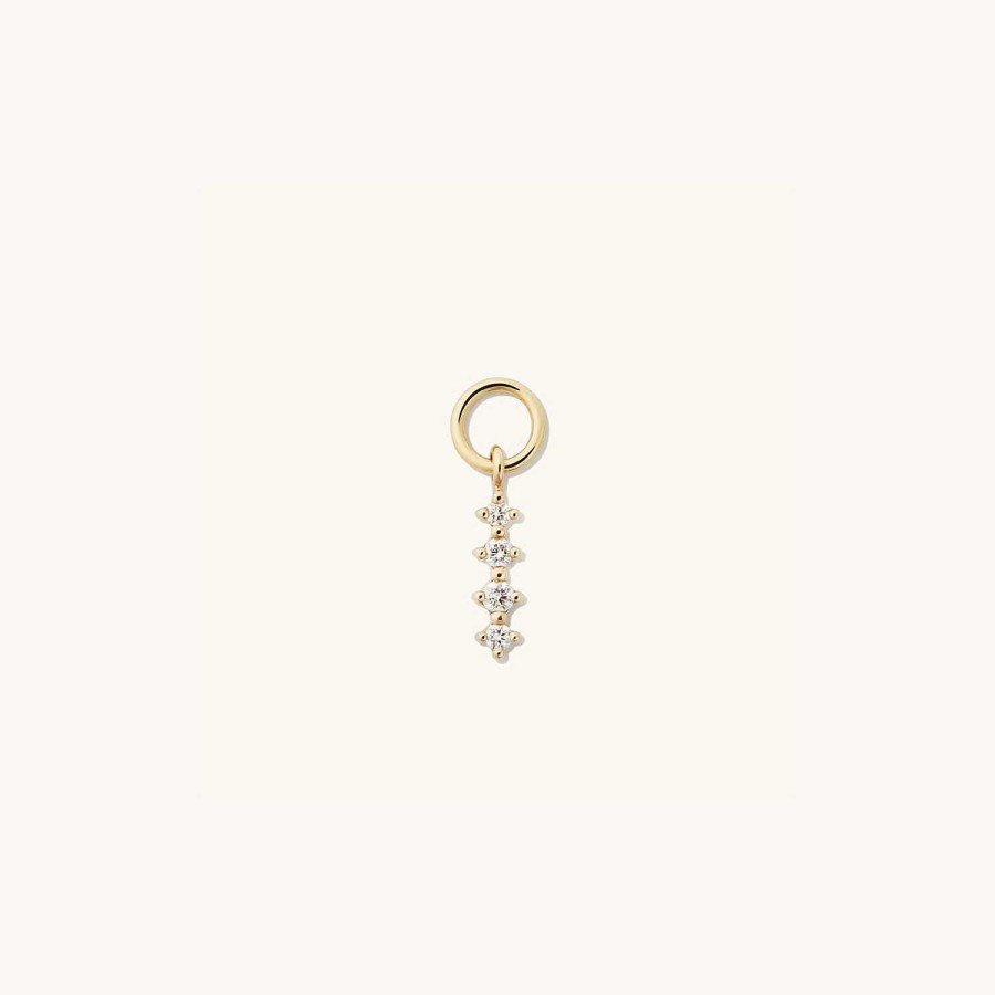 Earrings Mejuri | Single Diamond Icicle Hoop Charm