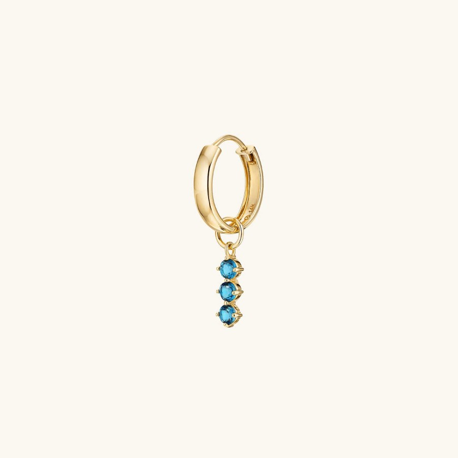 Earrings Mejuri | Single Gemstone Icicle Hoop Charm