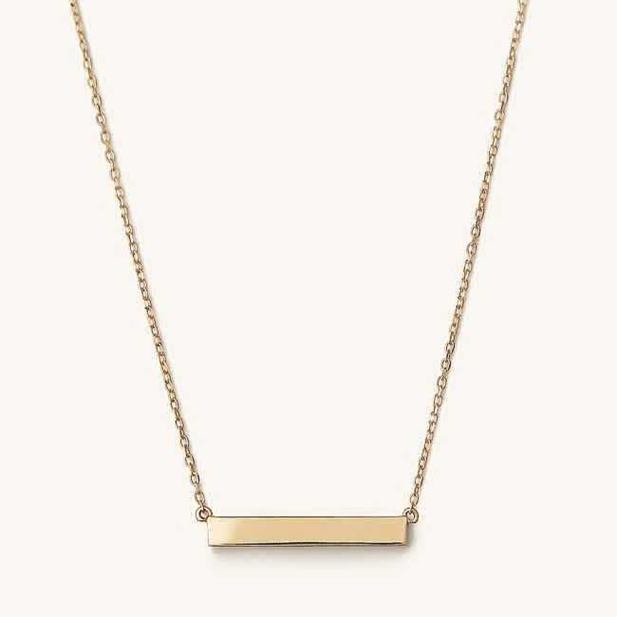 Necklaces Mejuri | Horizontal Engravable Bar Necklace