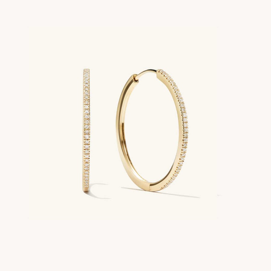 Earrings Mejuri | Pave Diamond Large Hoops