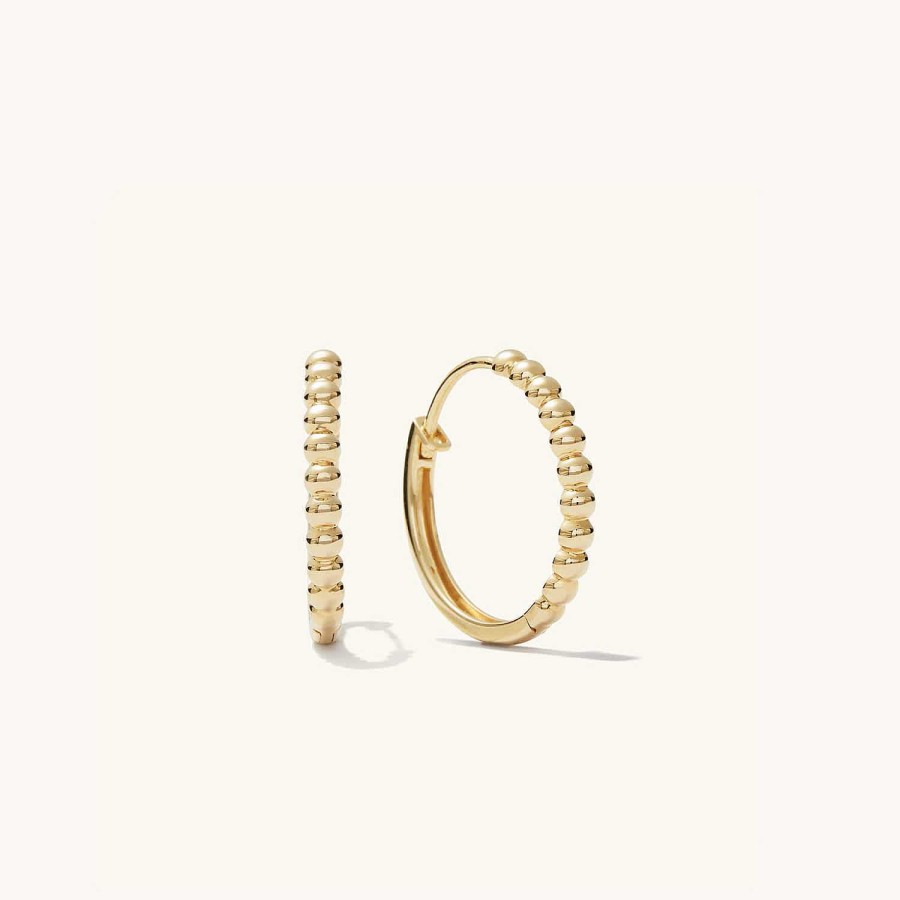 Earrings Mejuri | Beaded Medium Hoops