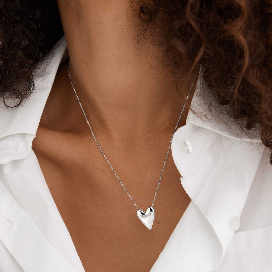 Necklaces Mejuri | Heart Pave Diamond Large Pendant Necklace