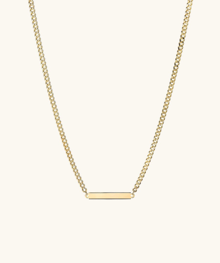 Necklaces Mejuri | Engravable Bar Curb Chain Necklace