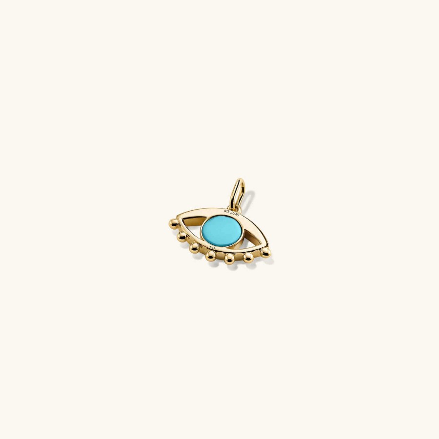 Necklaces Mejuri | Evil Eye Pave Diamond & Turquoise Charm Pendant