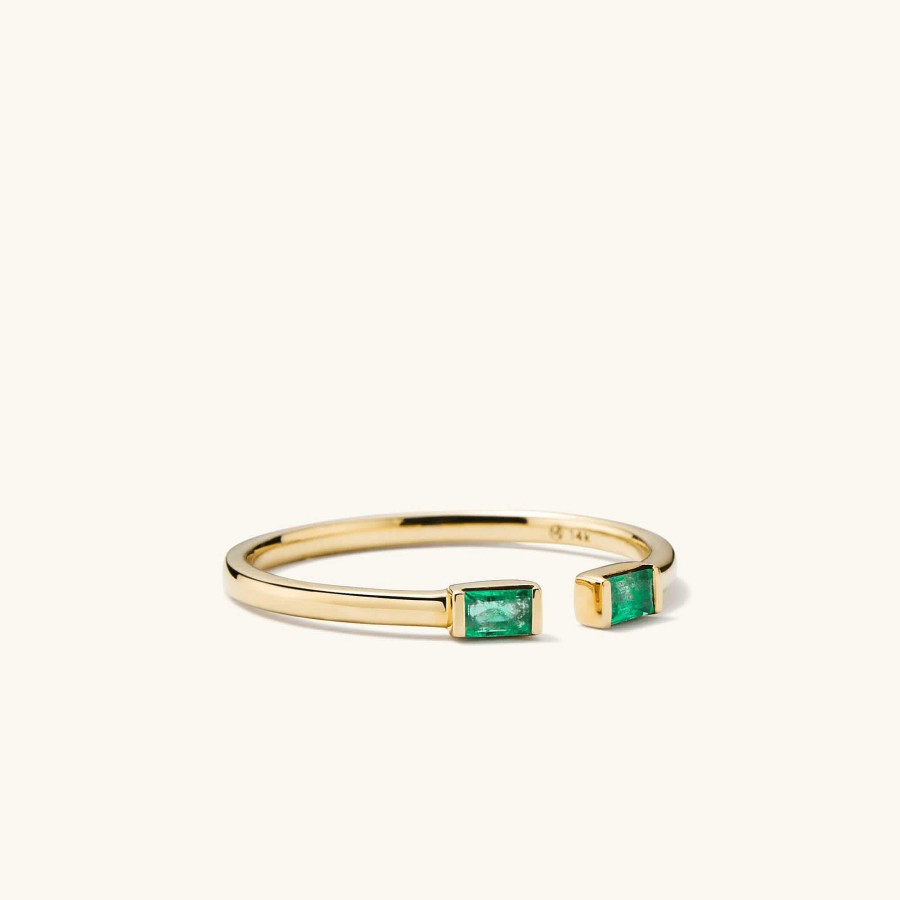 Rings Mejuri | Baguette Emerald Open Ring