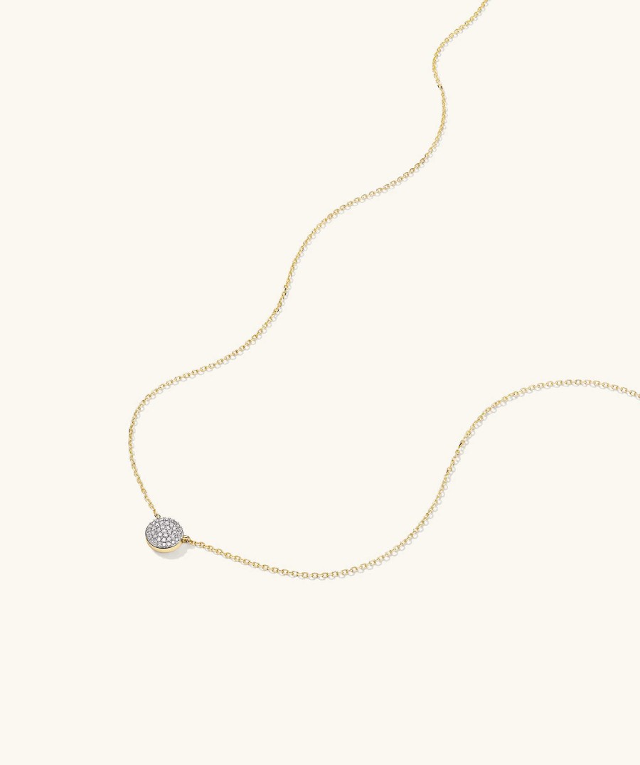 Necklaces Mejuri | Large Pave Diamond Round Necklace