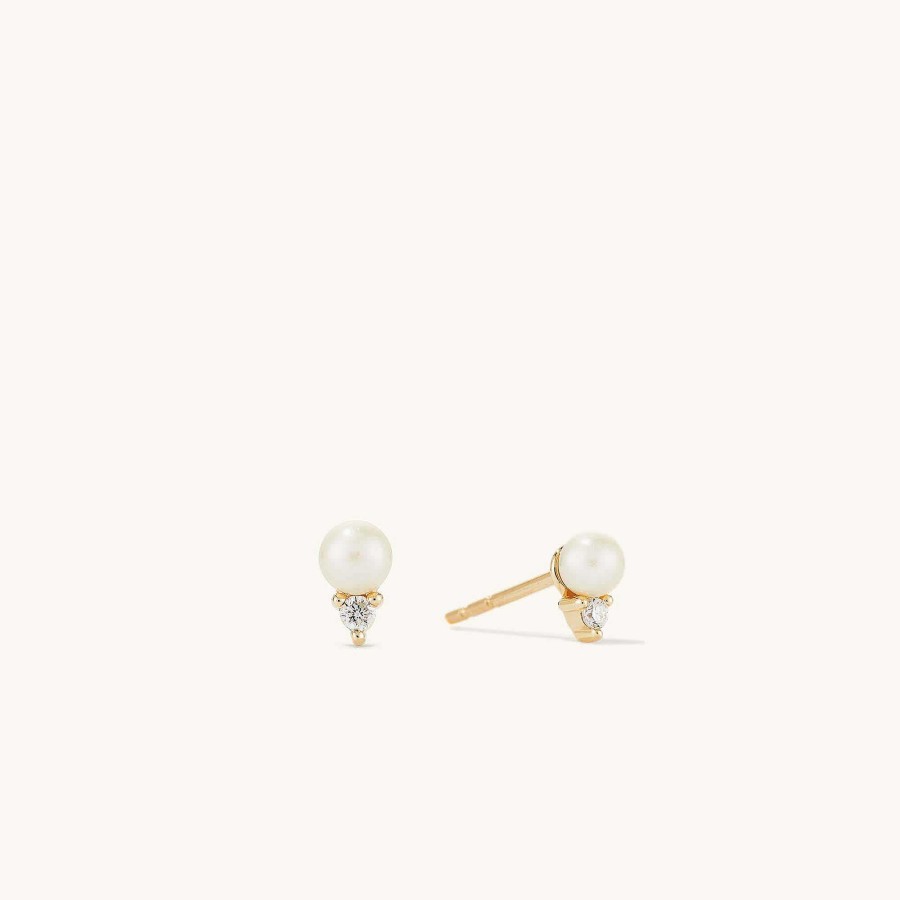 Earrings Mejuri | Diamond Pearl Studs